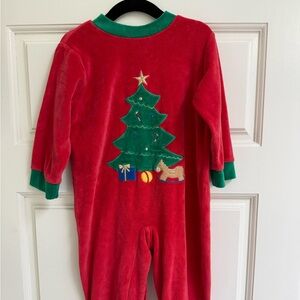 Vintage Red w/ Christmas Tree Baby Onesie